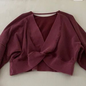 Lulu’s Open Back Cropped Sweater